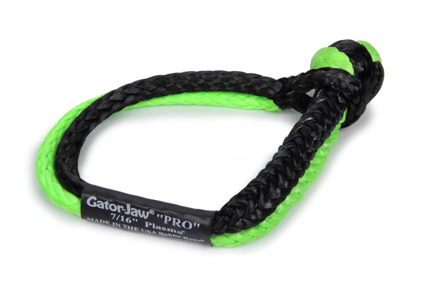 Bubba Gear 7/16in Gator Jaw Soft Shackle Green/Black BUB176745PROGB