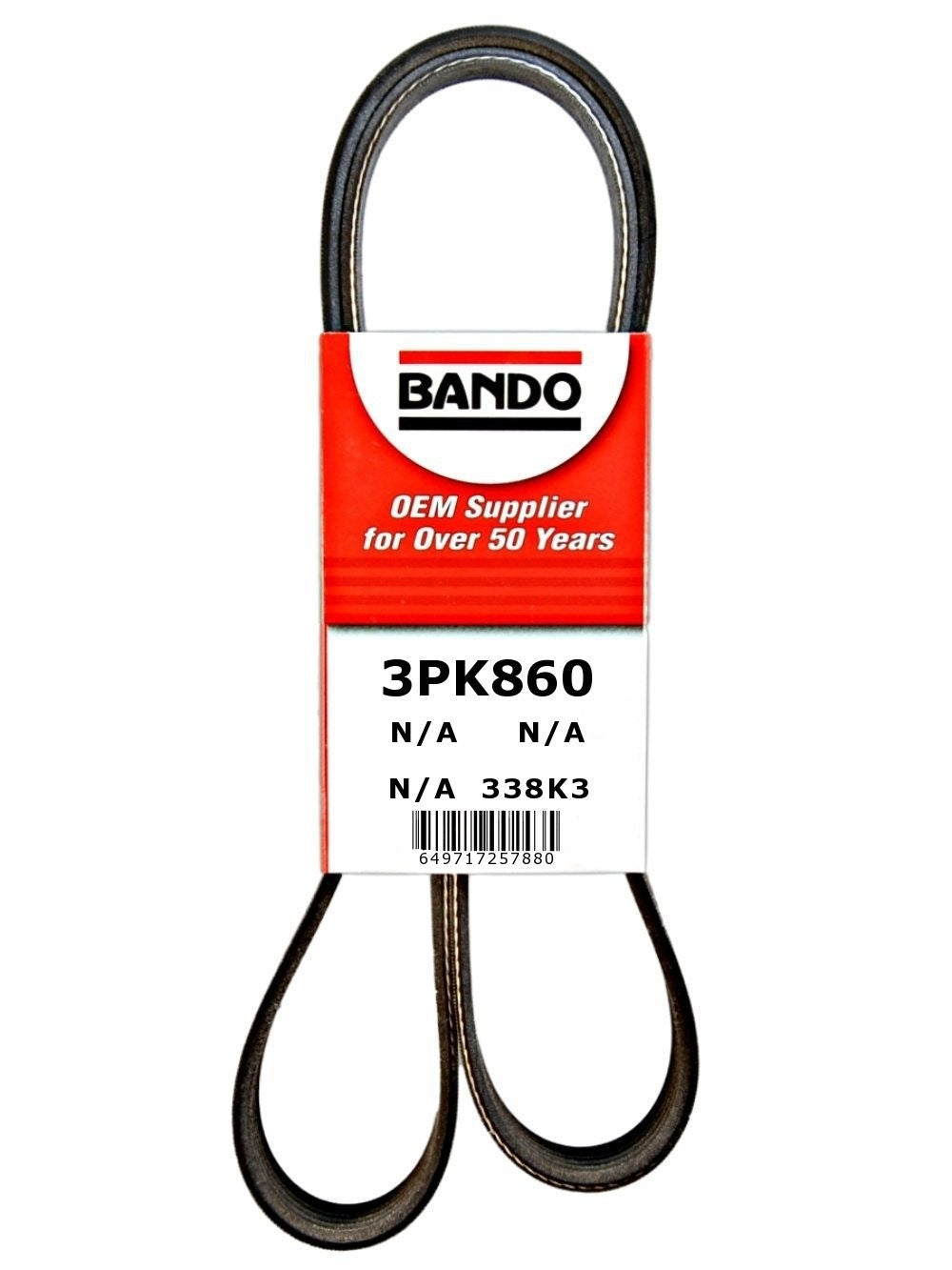 bando rib ace precision engineered v-ribbed belt  frsport 3pk860