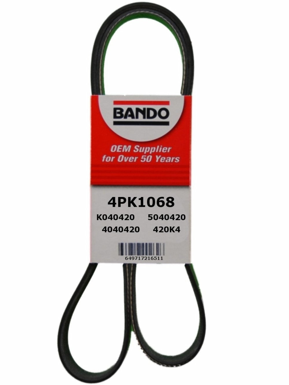 Bando Rib Ace Precision Engineered V-Ribbed Belt  top view frsport 4PK1068