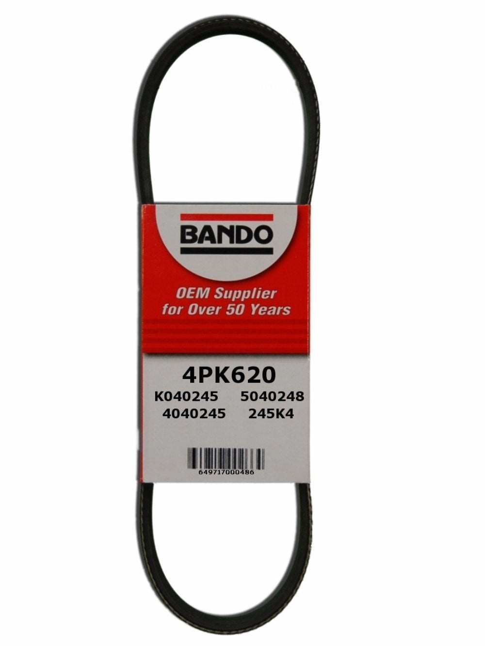 Bando Rib Ace Precision Engineered V-Ribbed Belt  top view frsport 4PK620