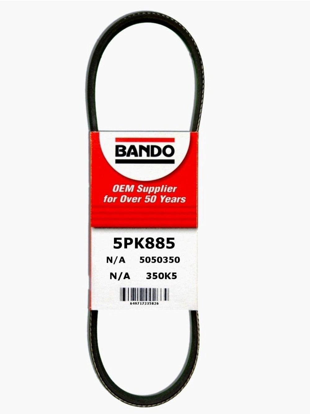 Bando Rib Ace Precision Engineered V-Ribbed Belt  top view frsport 5PK885