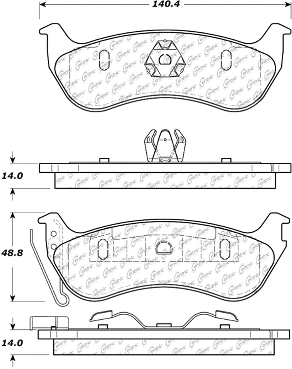 Centric C-TEK Ceramic Brake Pads with Shims CBP103.09640