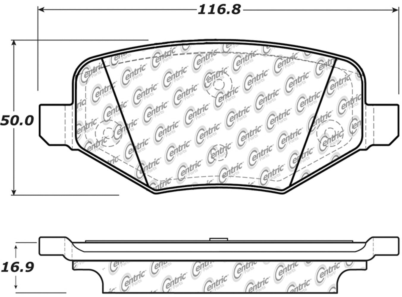 Centric Posi-Quiet Extended Wear Brake Pads with Shims a CBP106.13770