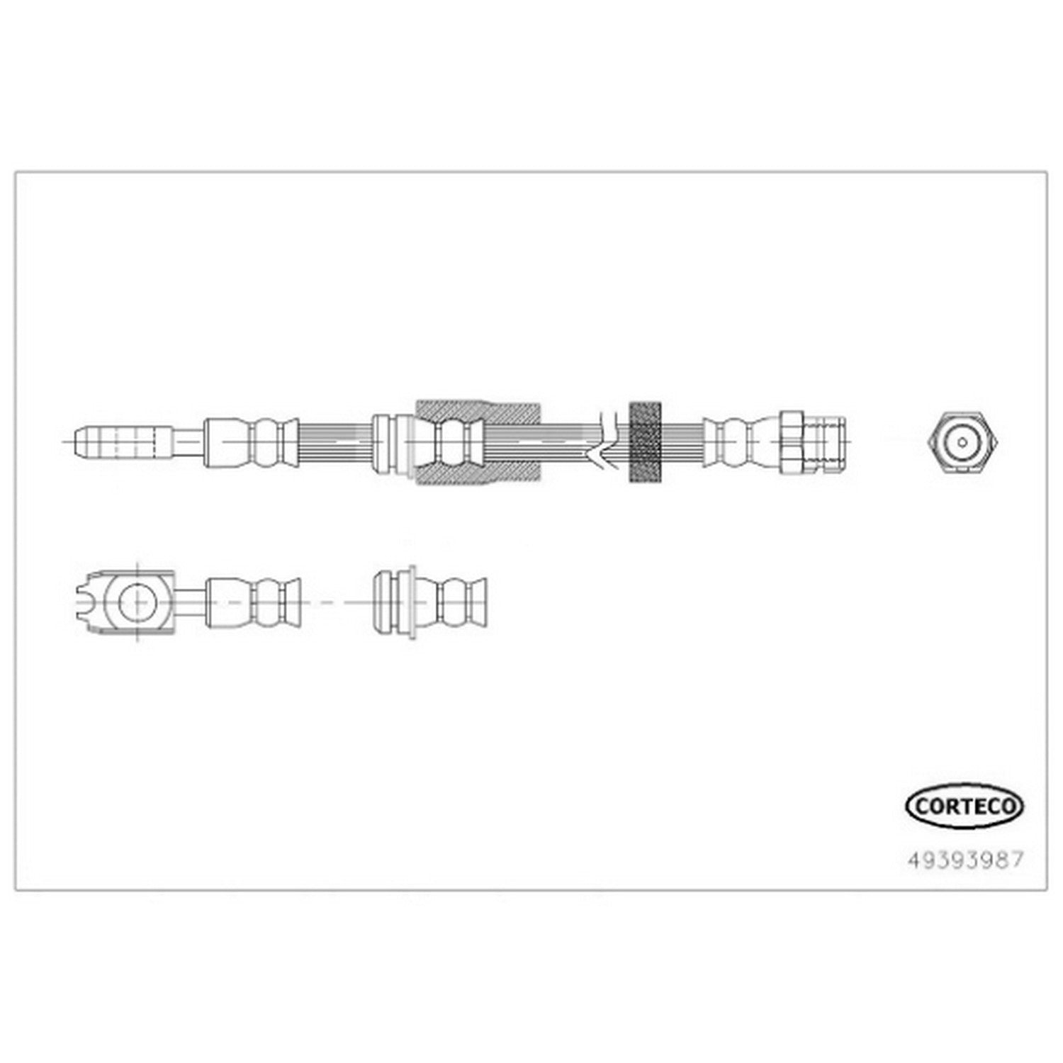 corteco brake hydraulic hose  frsport 49393987