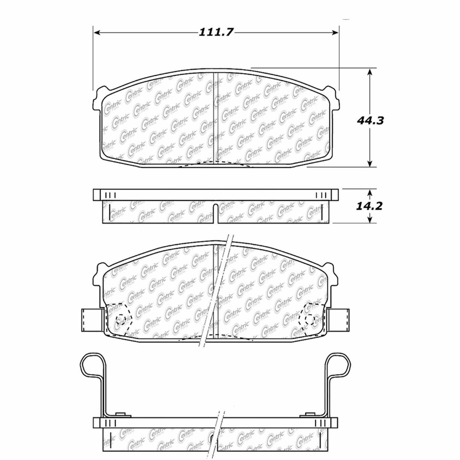 centric parts disc brake pad set  frsport 100.02660