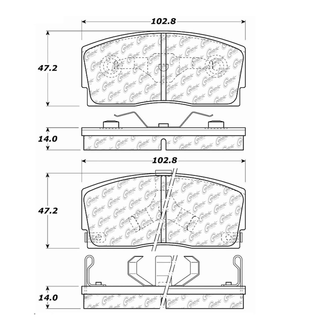 centric parts disc brake pad set  frsport 100.04330