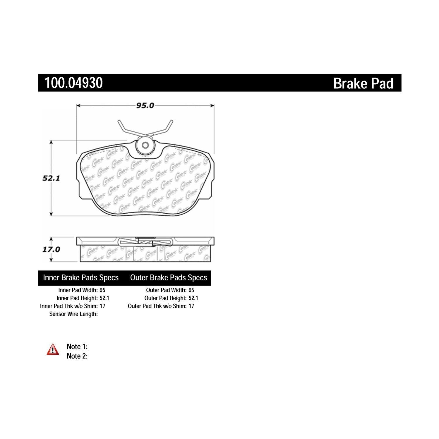 centric parts original equipment formula brake pads  frsport 100.04930