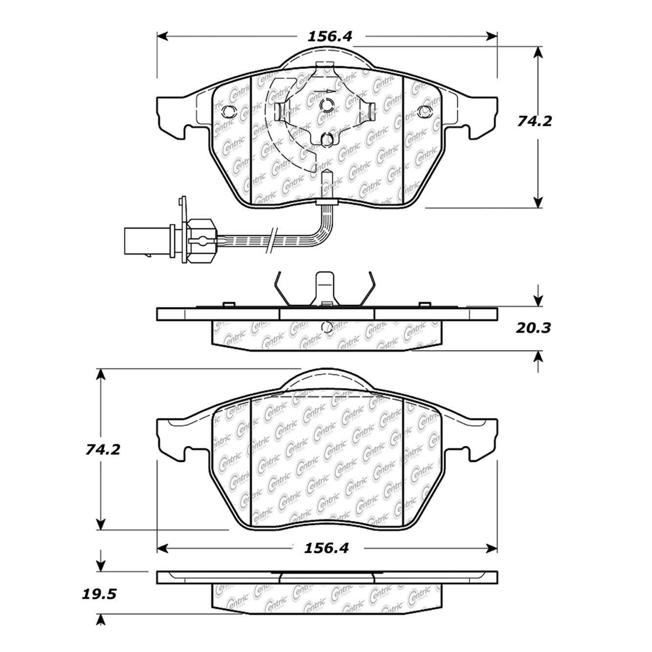 centric parts disc brake pad set  frsport 100.05400