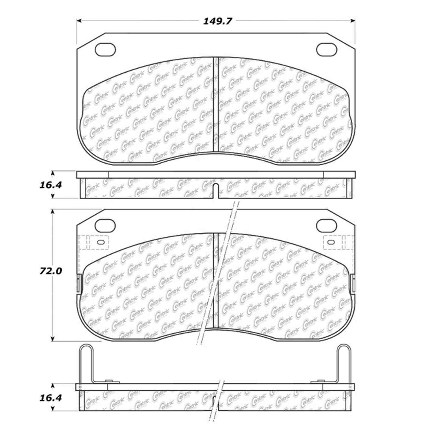 centric parts disc brake pad set  frsport 100.06040