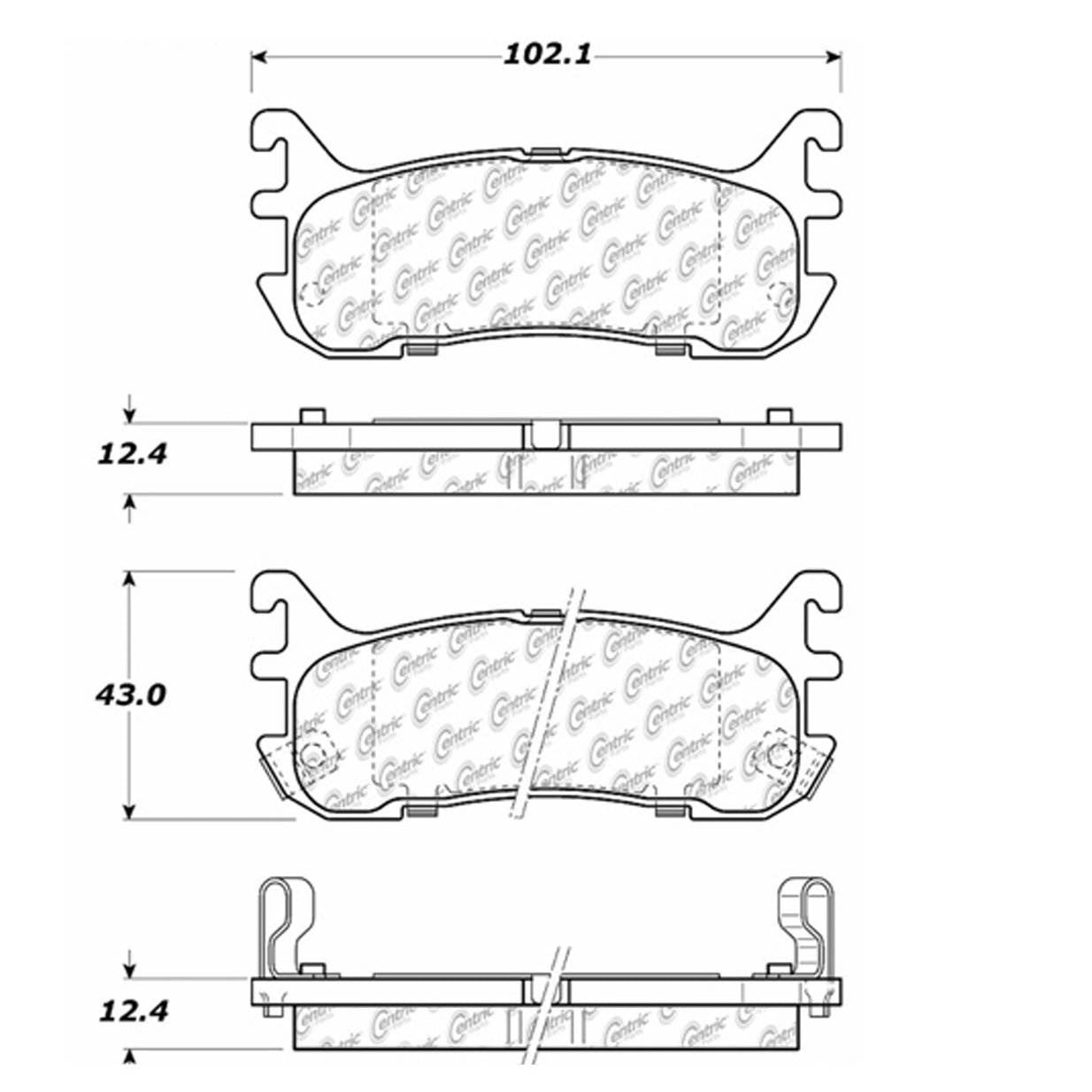 centric parts disc brake pad set  frsport 100.06170