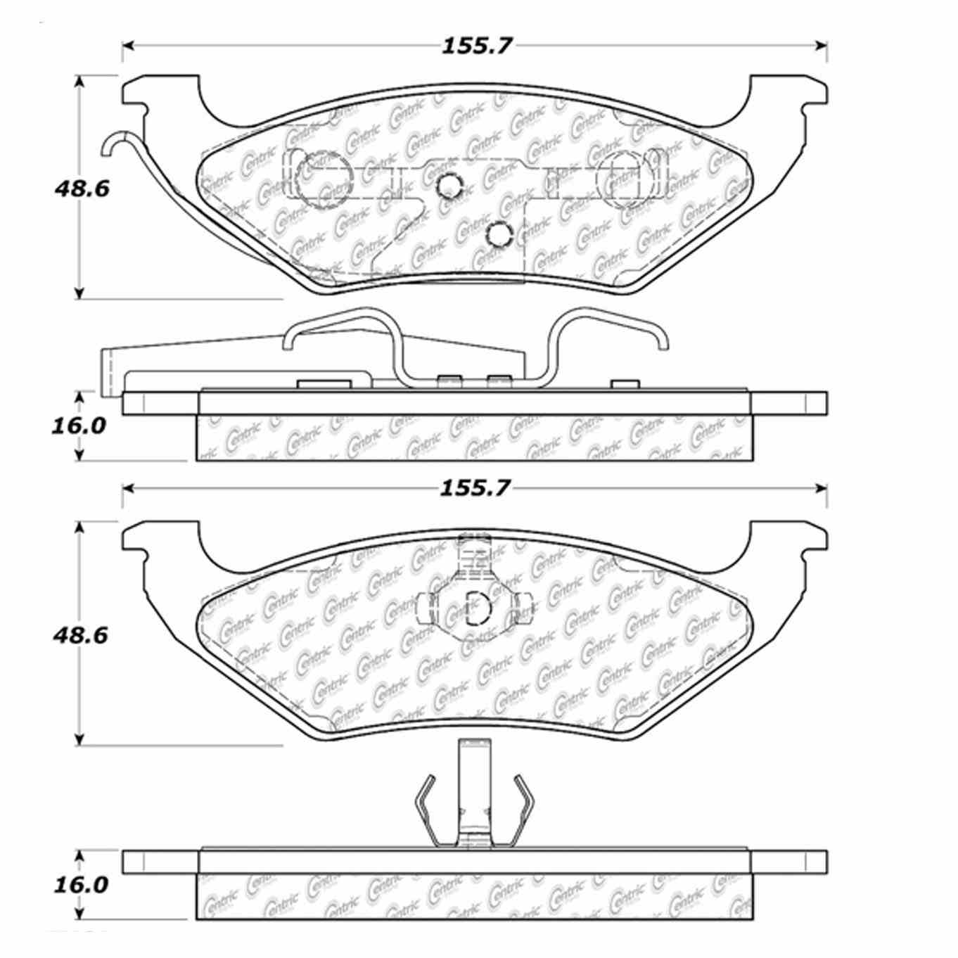 centric parts disc brake pad set  frsport 100.06370