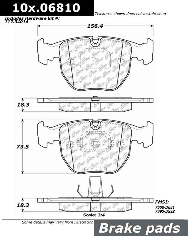 Stoptech Centric 98-03 BMW 540i (M62) OE Formula Front Brake Pad 100.06810