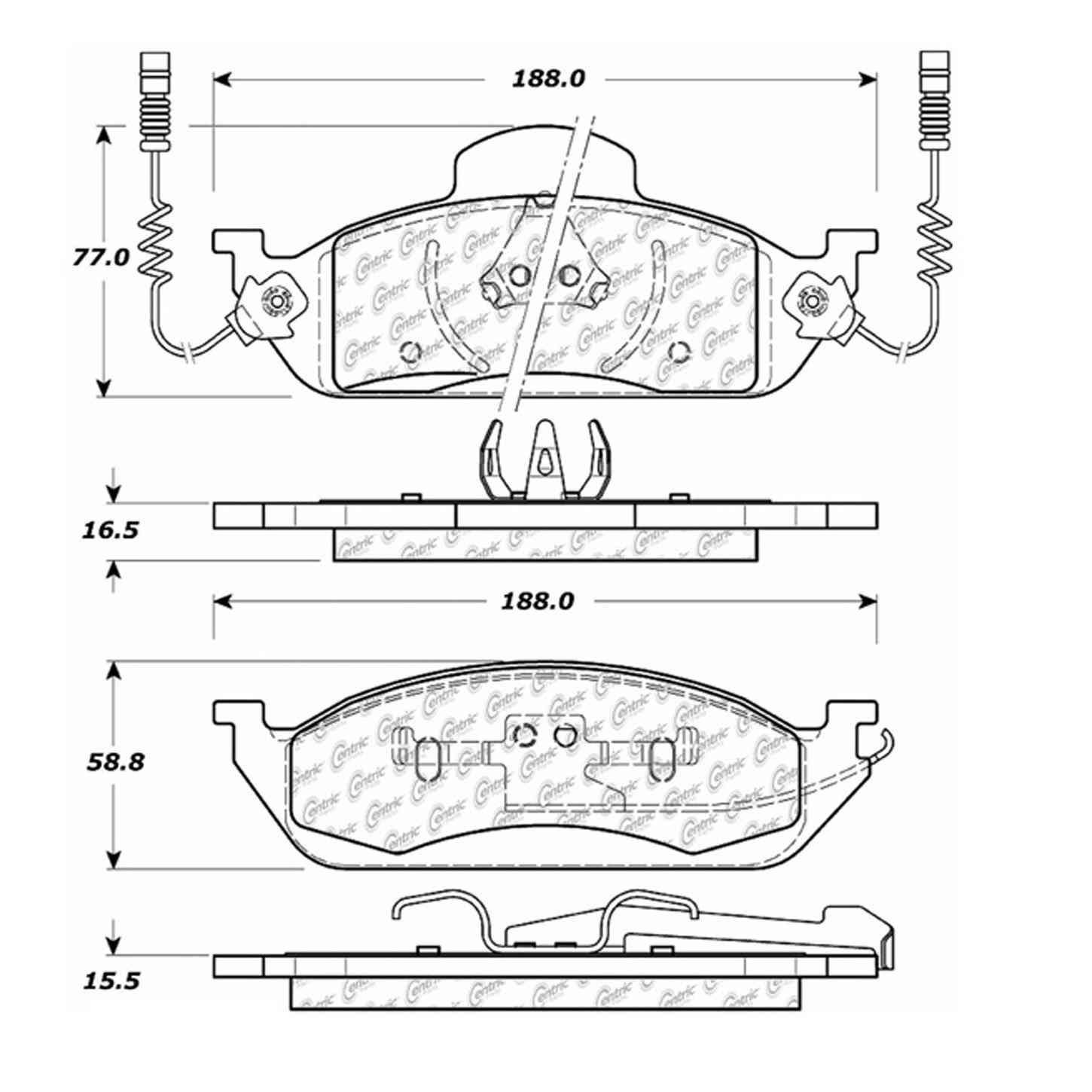 centric parts disc brake pad set  frsport 100.07210