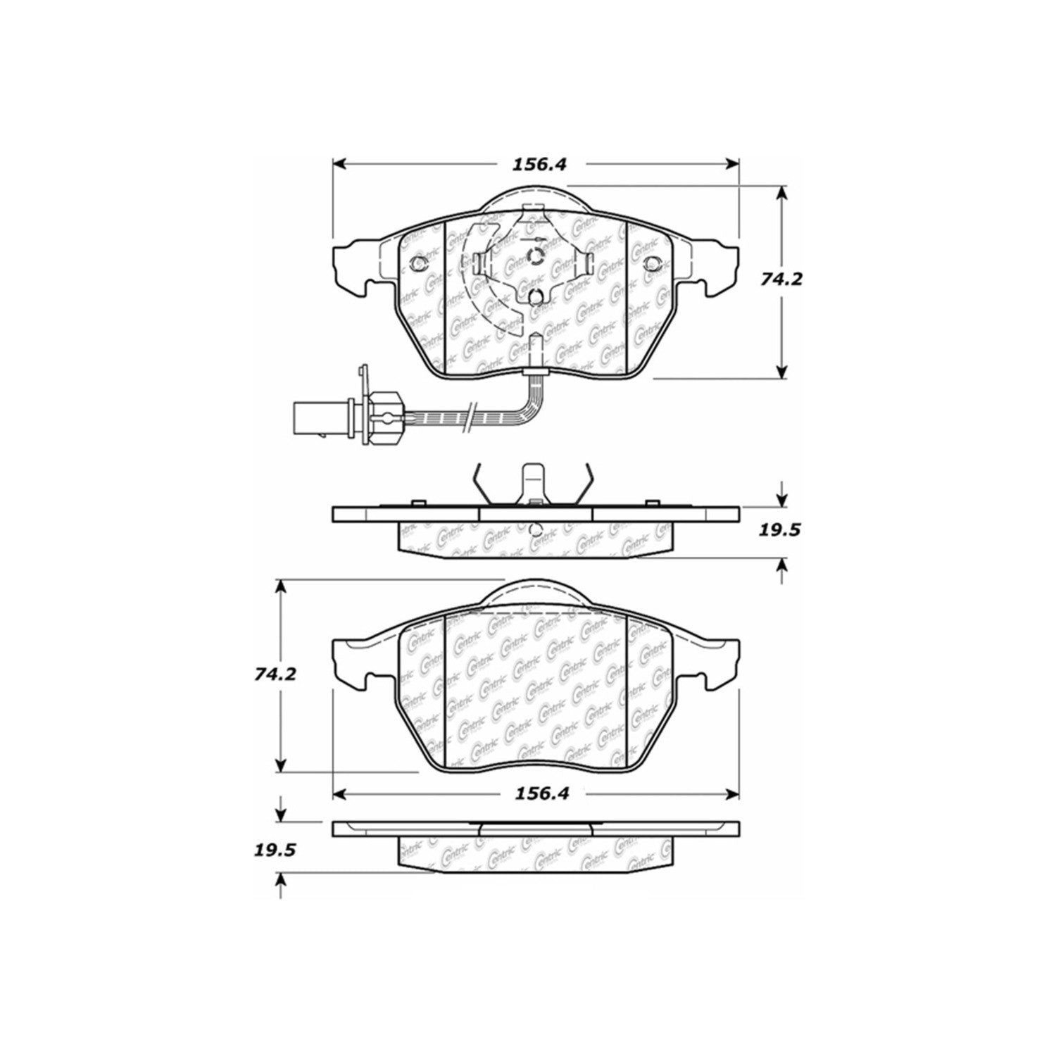 centric parts original equipment formula brake pads with hardware  frsport 100.08400