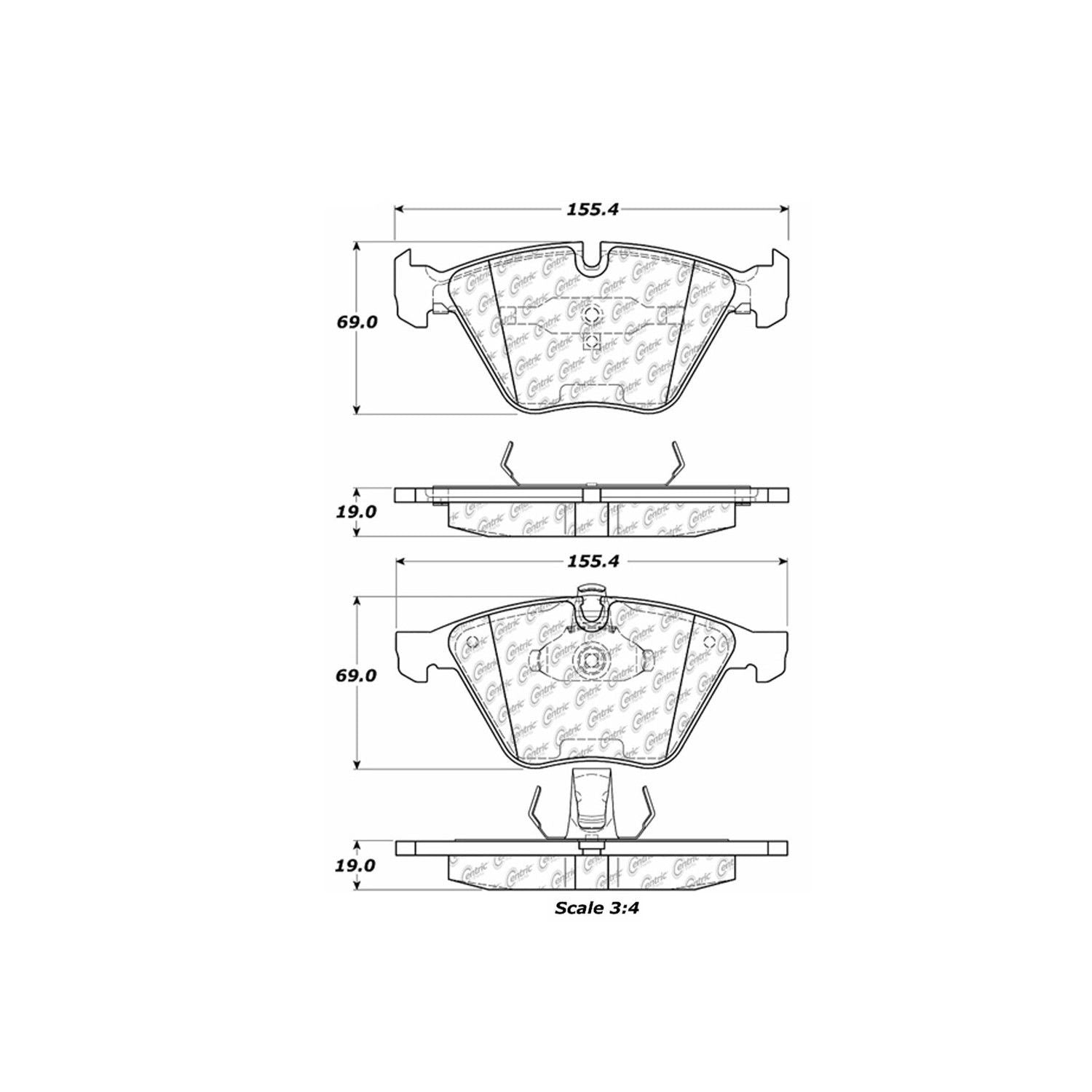 centric parts original equipment formula brake pads with hardware  frsport 100.09180