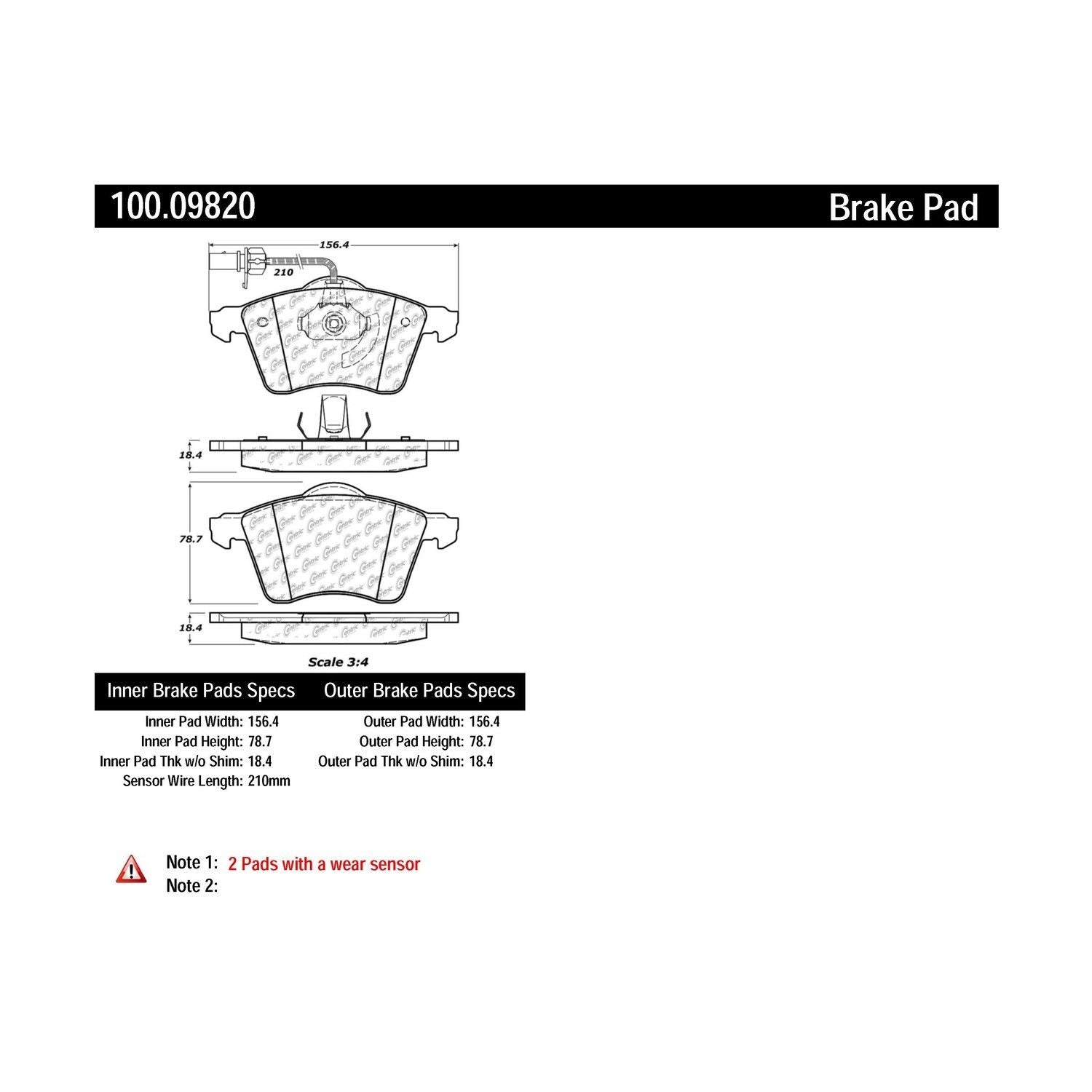 centric parts original equipment formula brake pads  frsport 100.09820