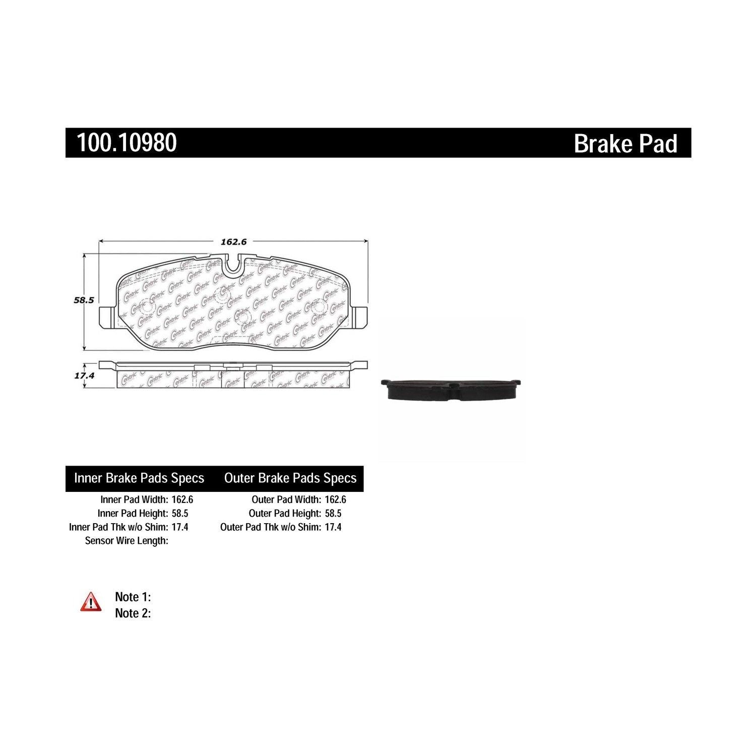 centric parts original equipment formula brake pads with hardware  frsport 100.10980