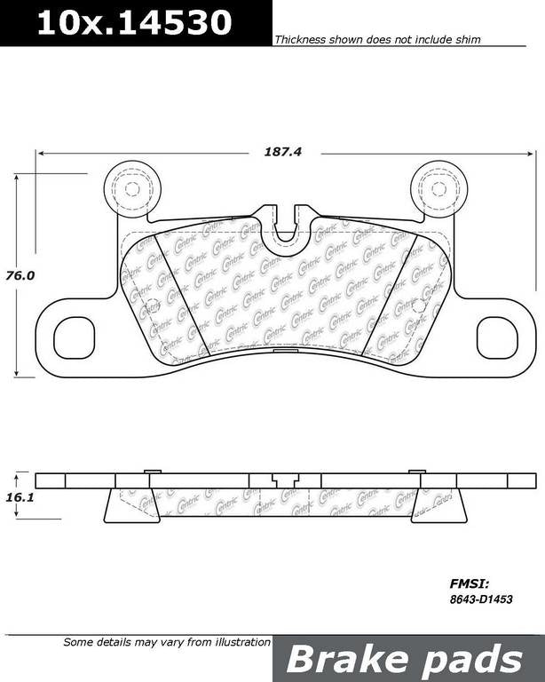 Stoptech Centric OE Formula Brake Pads w/Hardware - Rear 100.14530