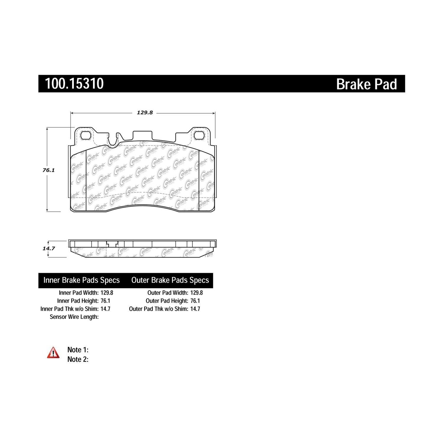 centric parts original equipment formula brake pads with hardware  frsport 100.15310