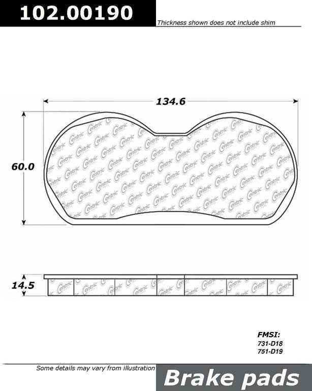 Stoptech Centric C-TEK Semi-Metallic Brake Pads w/Shims - Front 102.00190