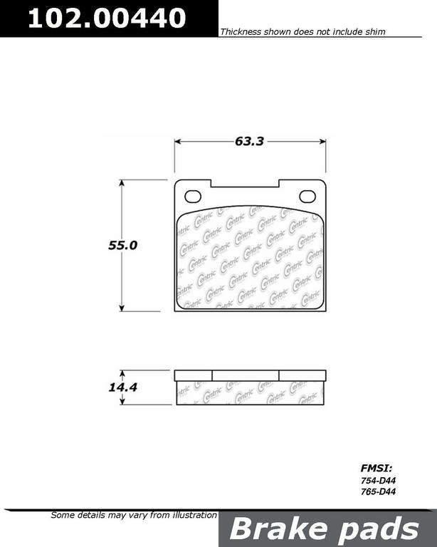 Stoptech Centric C-TEK Semi-Metallic Brake Pads w/Shims - Front/Rear 102.00440