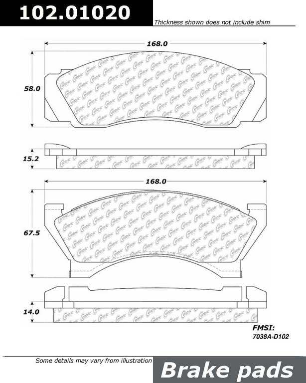 Stoptech Centric C-TEK Semi-Metallic Brake Pads w/Shims - Front/Rear 102.01020