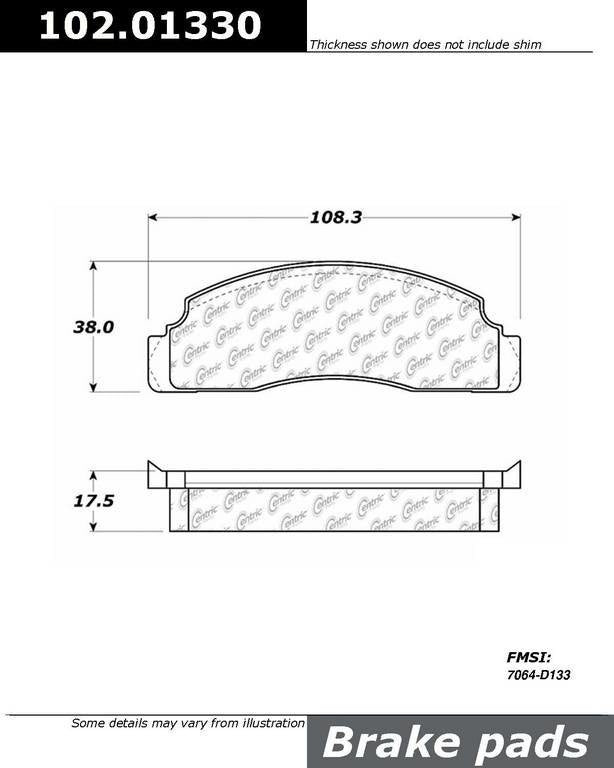 Stoptech Centric C-TEK Semi-Metallic Brake Pads w/Shims - Front 102.01330