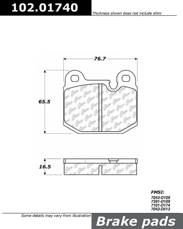 Stoptech Centric C-TEK Semi-Metallic Brake Pads w/Shims - Front 102.01740