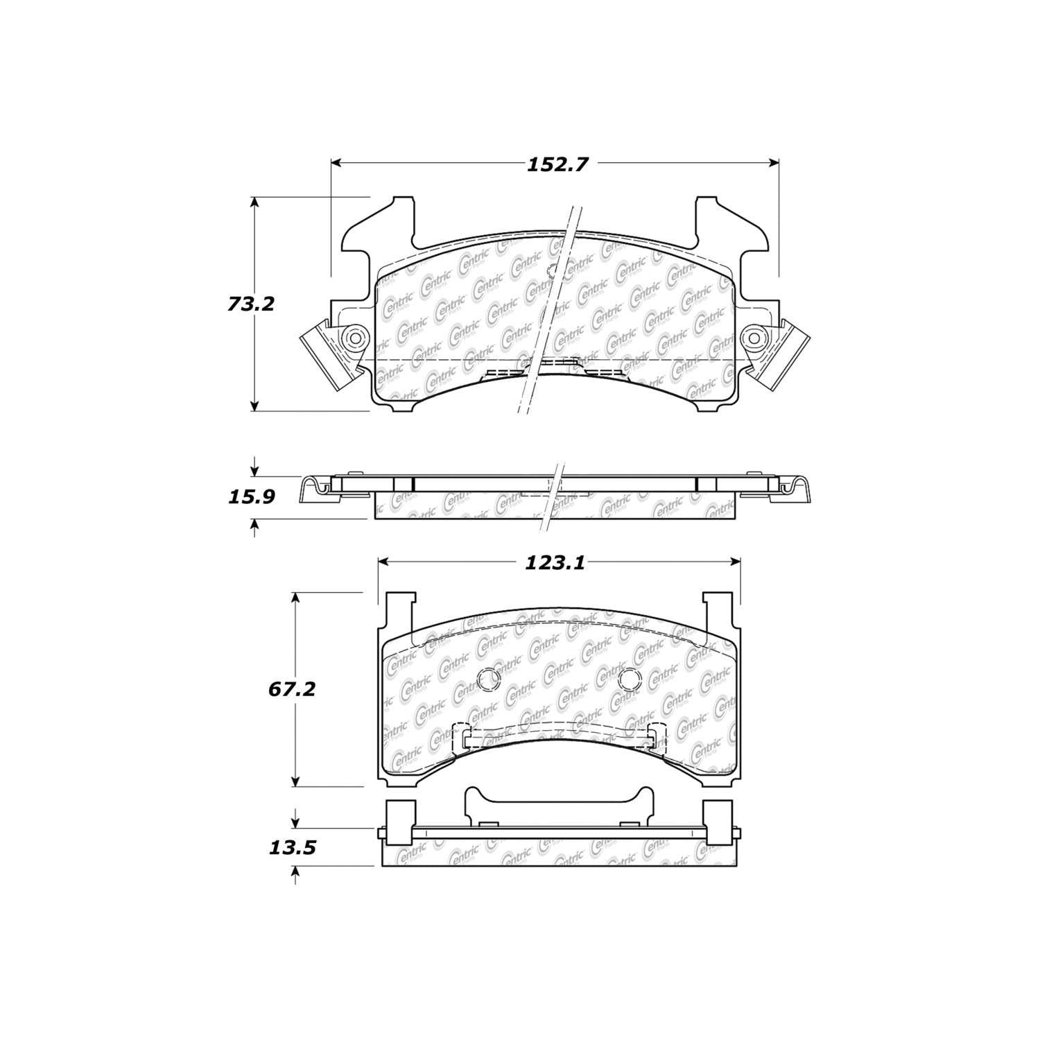 c-tek semi-metallic brake pads with shims  frsport 102.02020