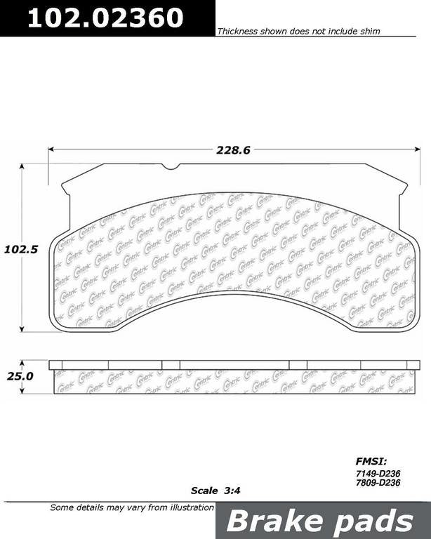 Stoptech Centric C-TEK Semi-Metallic Brake Pads w/Shims - Front 102.02360