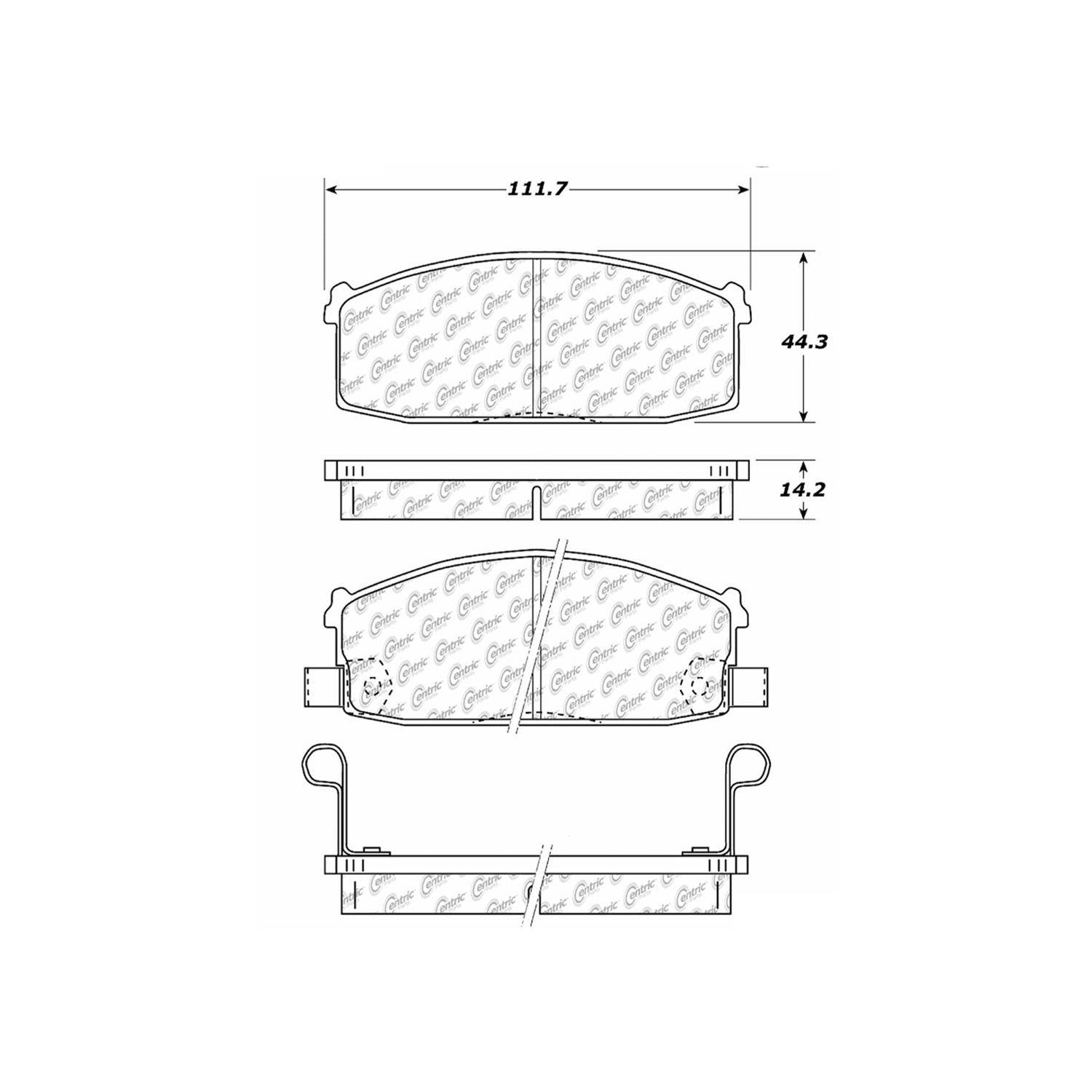 c-tek semi-metallic brake pads with shims  frsport 102.02740