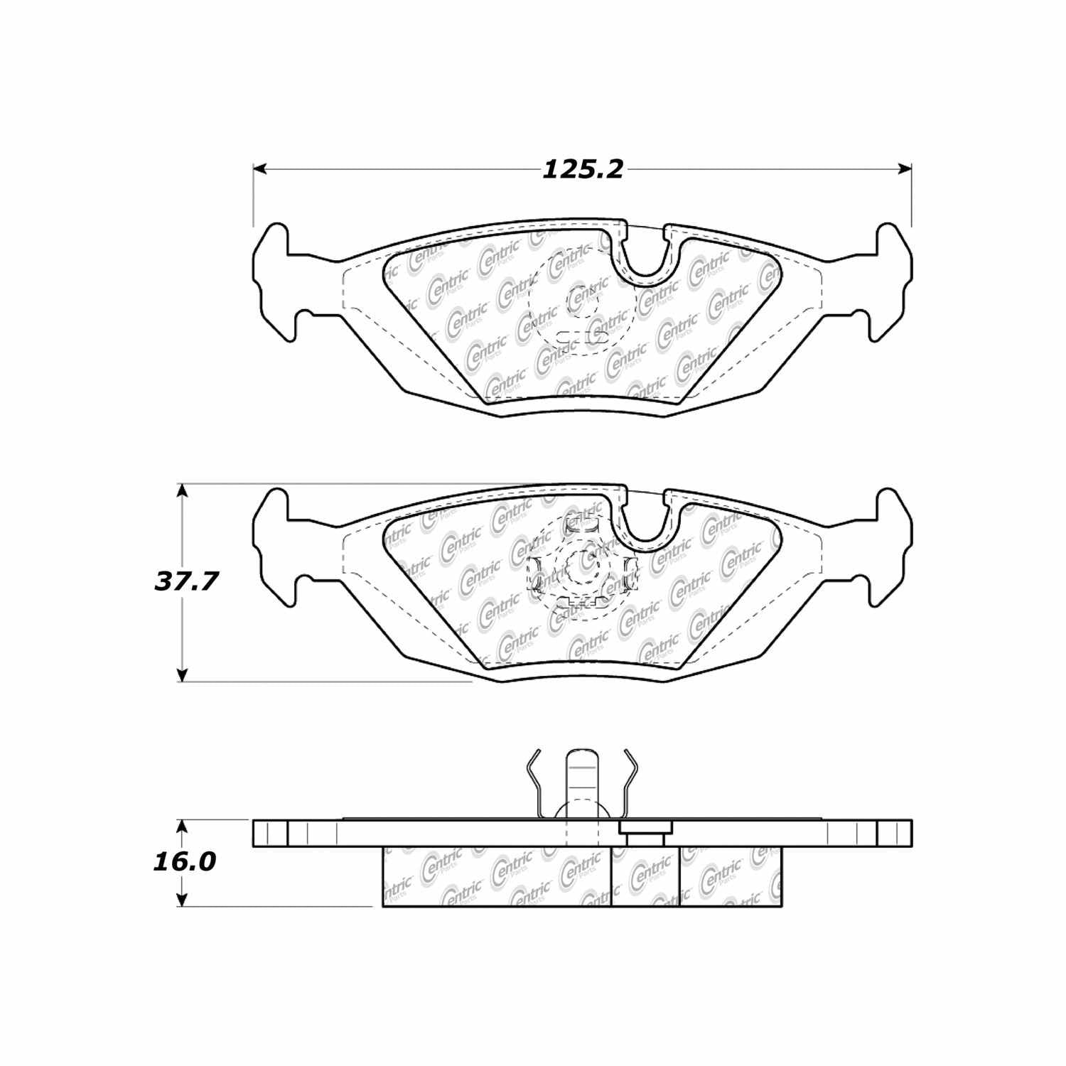 c-tek semi-metallic brake pads with shims  frsport 102.02790