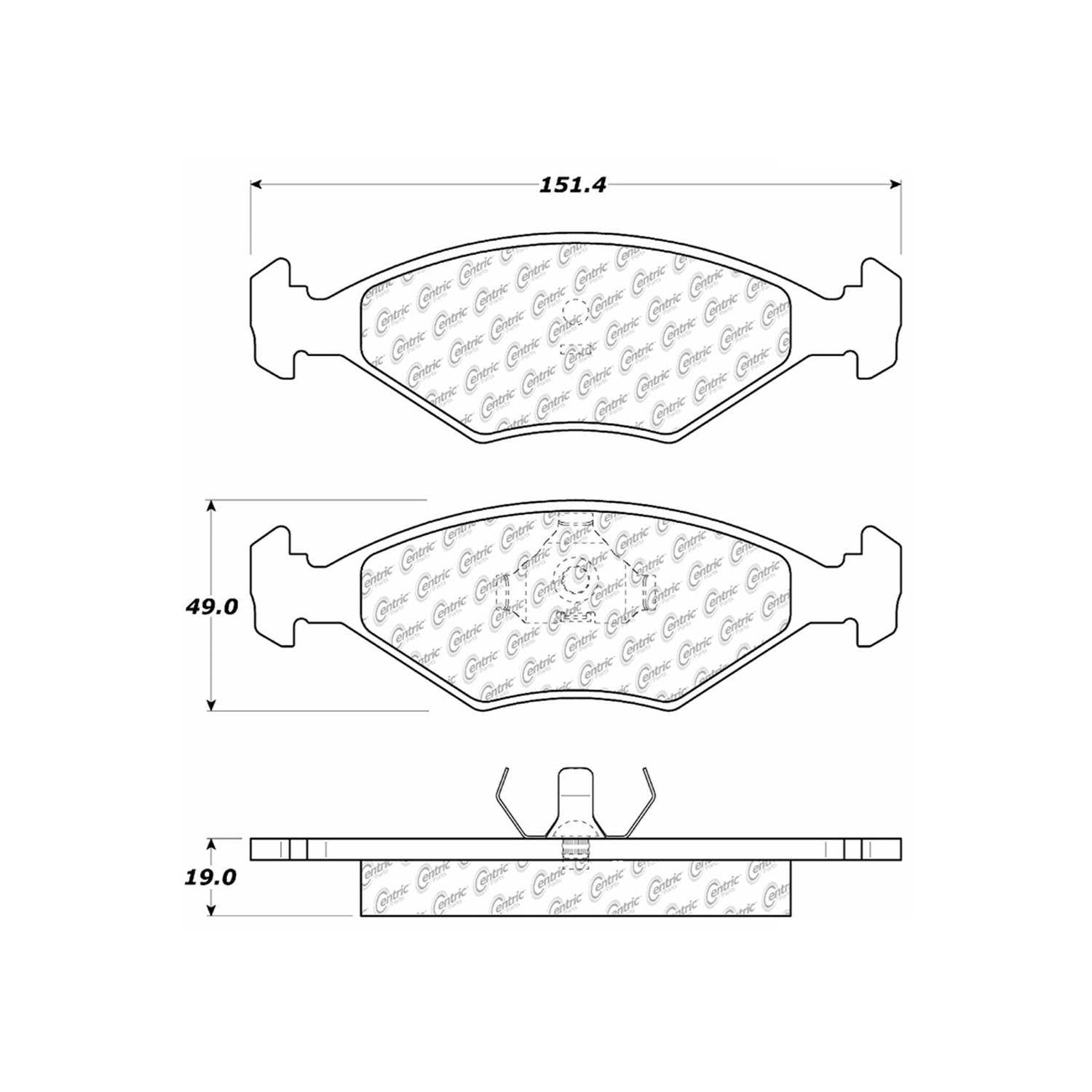 c-tek semi-metallic brake pads with shims  frsport 102.03500