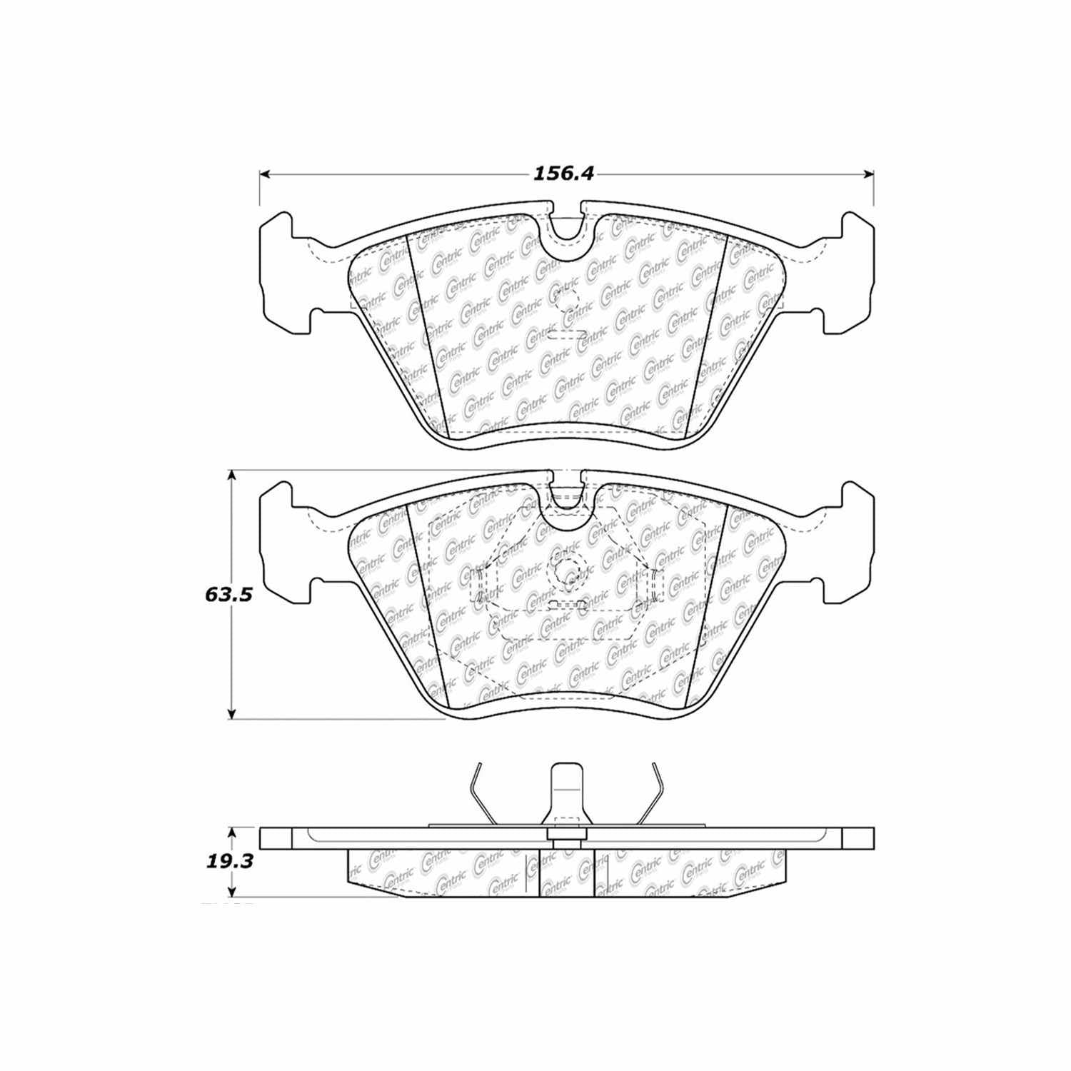 c-tek semi-metallic brake pads with shims  frsport 102.03940