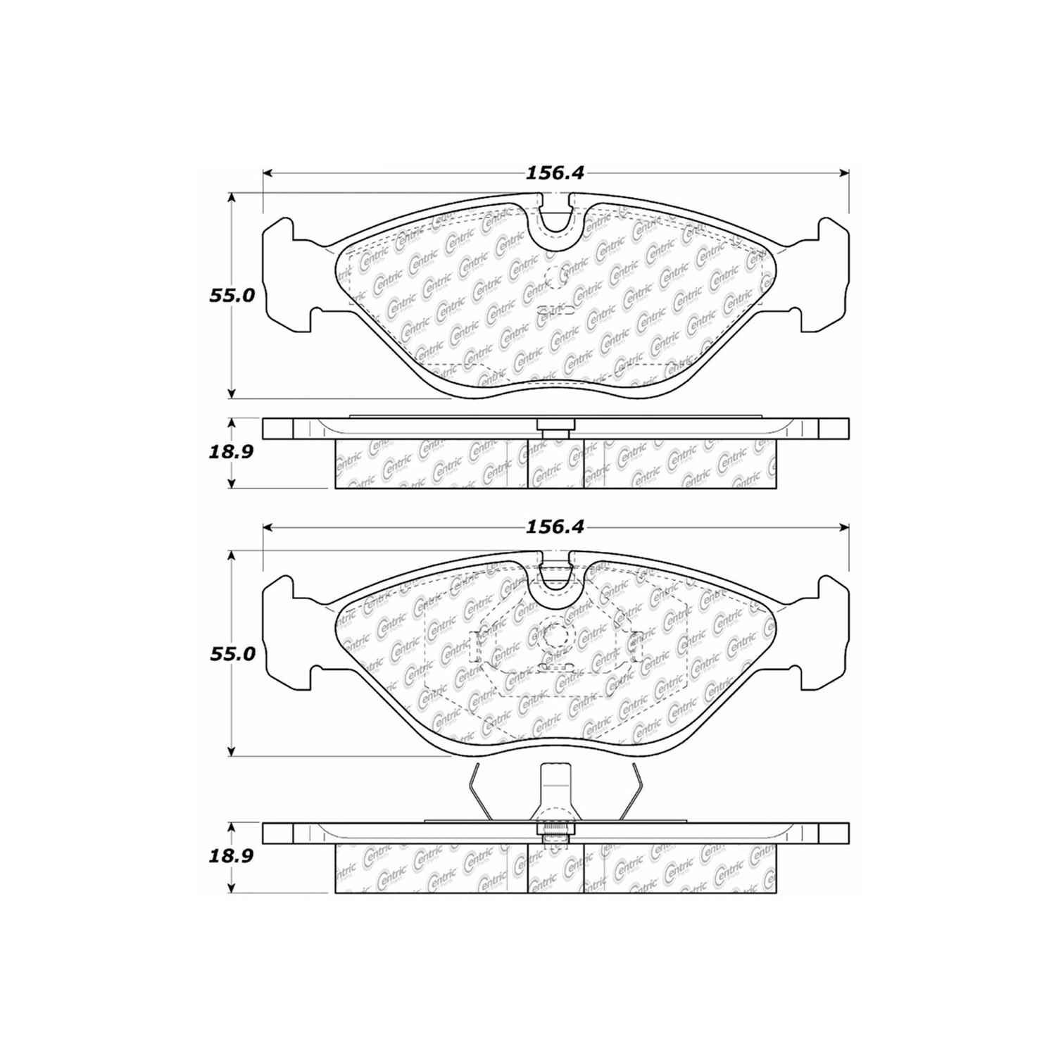 c-tek semi-metallic brake pads with shims  frsport 102.04030