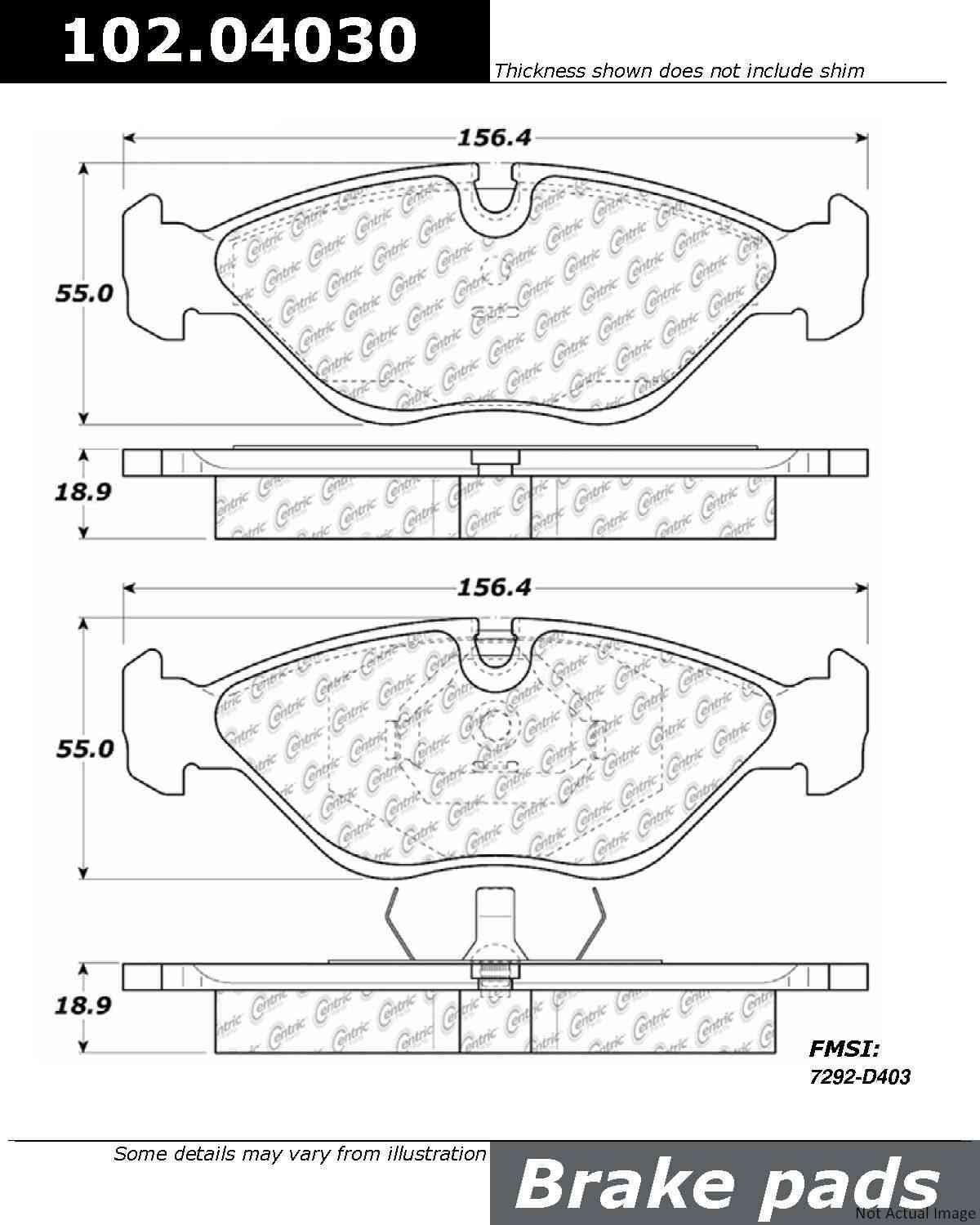 Stoptech Centric C-TEK 90-98 Saab 9000 Semi-Metallic Brake Pads w/Shims - Front 102.04030