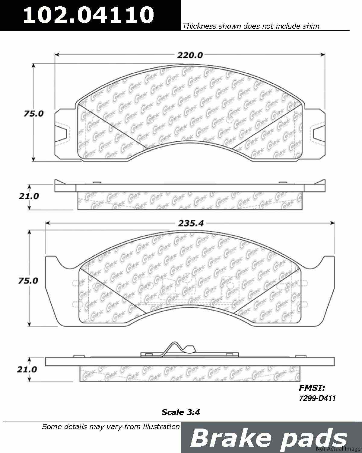 Stoptech Centric C-TEK Semi-Metallic Brake Pads w/Shims - Front/Rear 102.04110