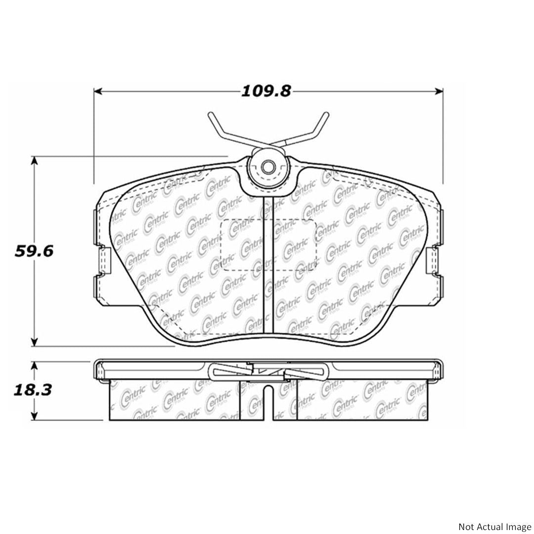 C-Tek Semi-Metallic Brake Pads with Shims  top view frsport 102.04230