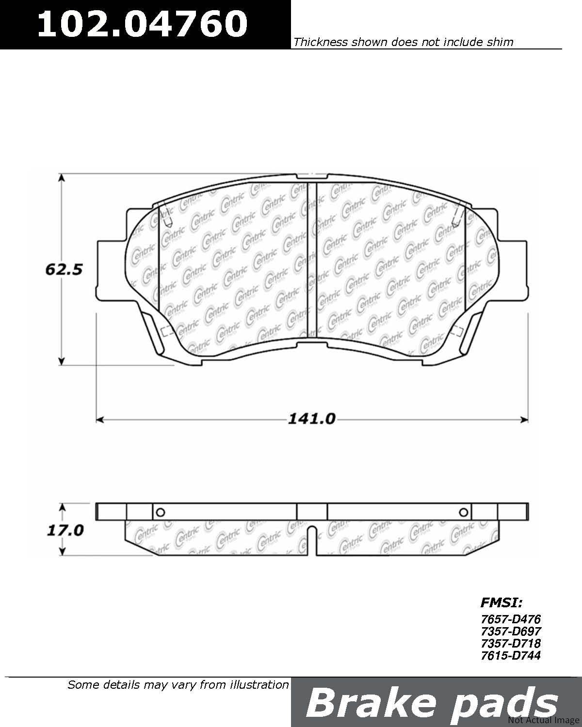 Stoptech Centric C-TEK Semi-Metallic Brake Pads w/Shims - Front 102.04760