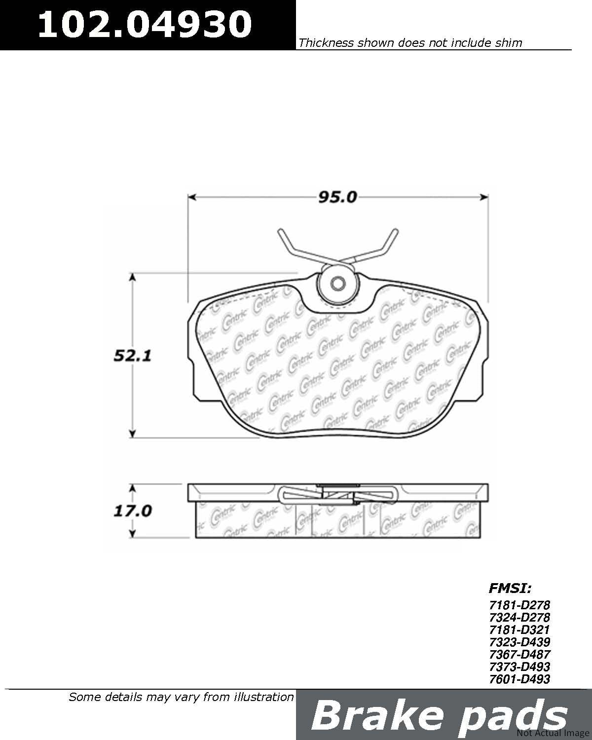 C-Tek Semi-Metallic Brake Pads with Shims  top view frsport 102.04930