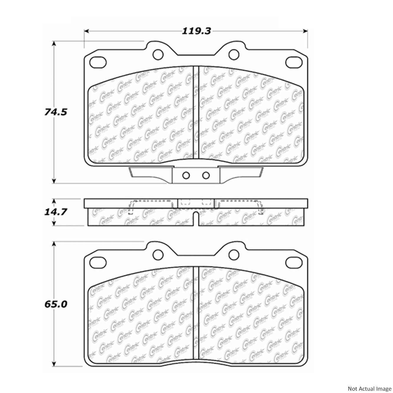 C-Tek Semi-Metallic Brake Pads with Shims  top view frsport 102.05310