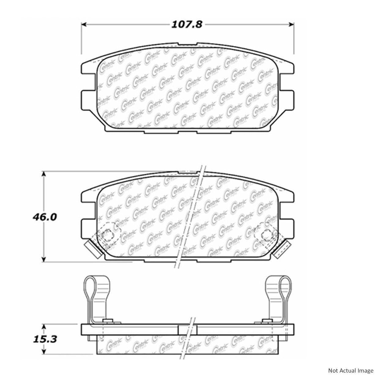 C-Tek Semi-Metallic Brake Pads with Shims  top view frsport 102.05320