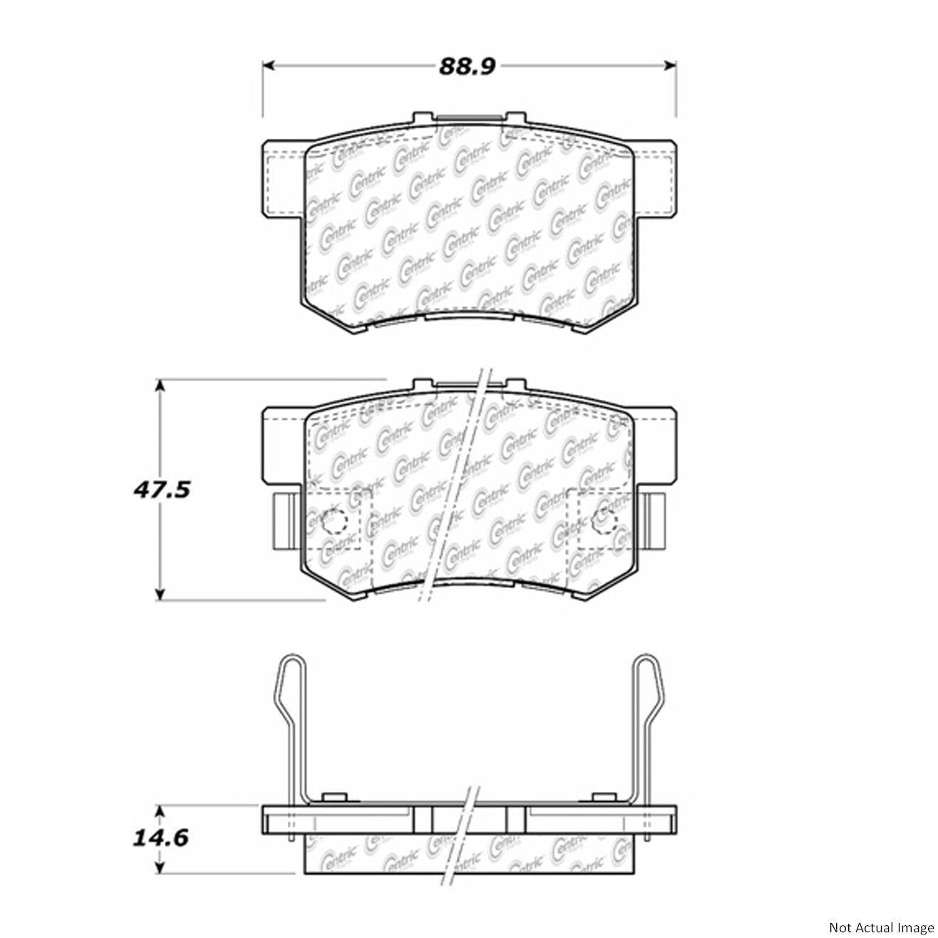 C-Tek Semi-Metallic Brake Pads with Shims  top view frsport 102.05360