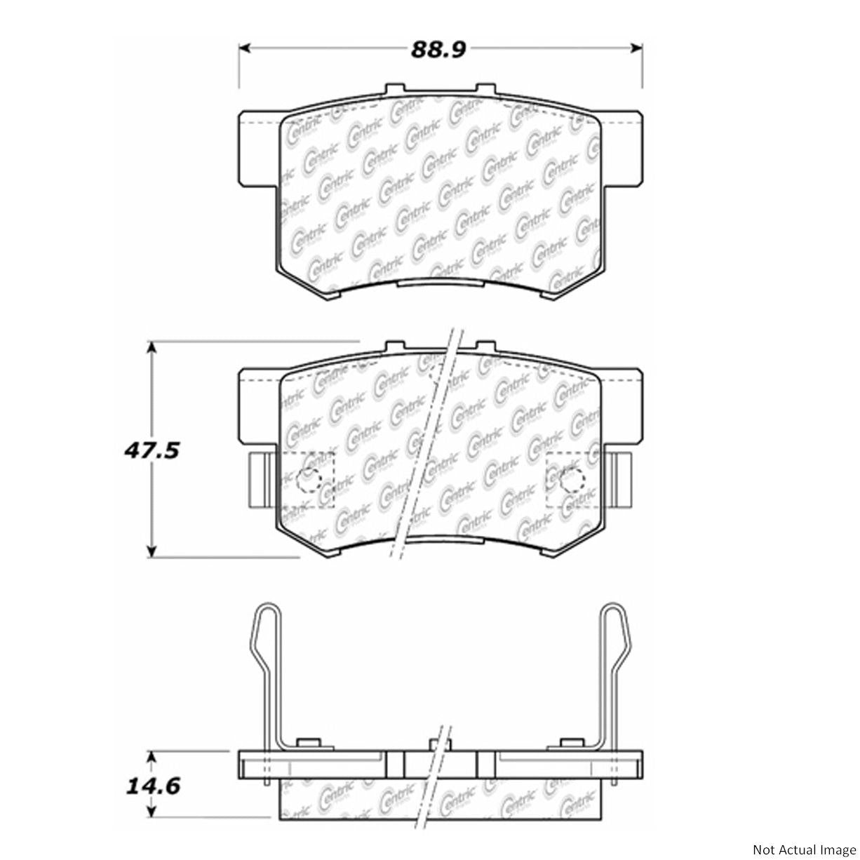 C-Tek Semi-Metallic Brake Pads with Shims  top view frsport 102.05370