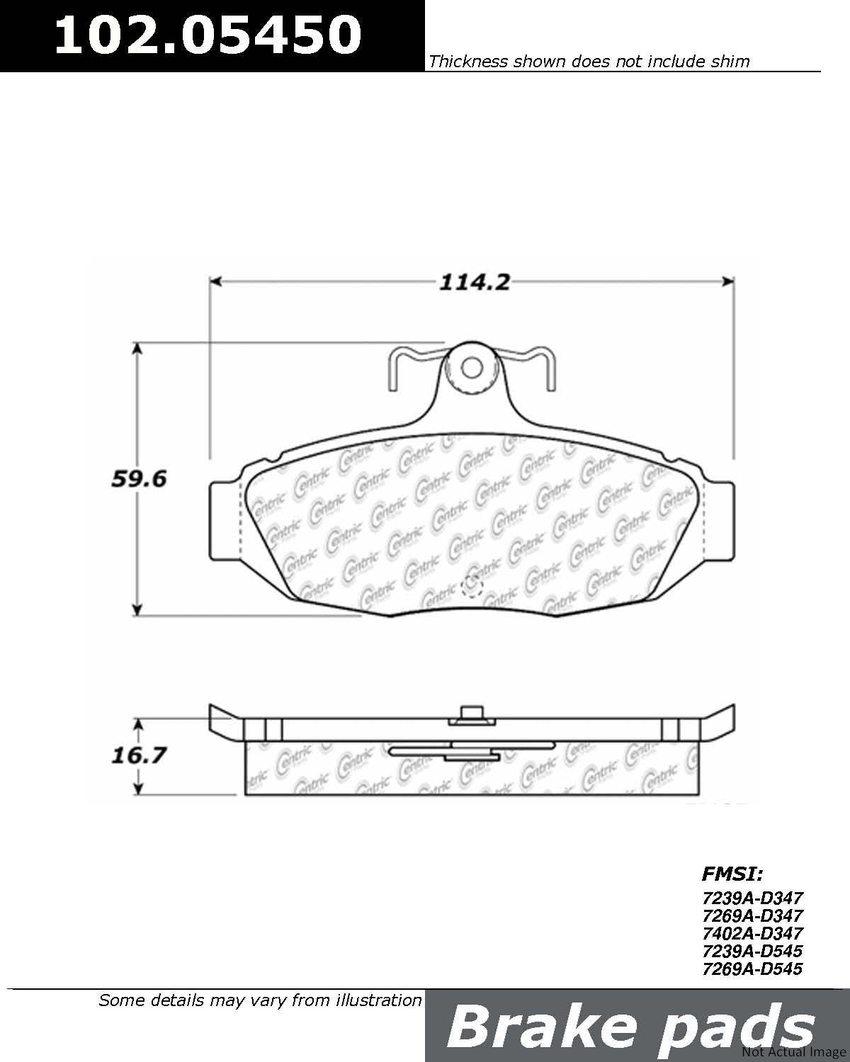 Stoptech Centric C-TEK Semi-Metallic Brake Pads w/Shims - Rear 102.05450