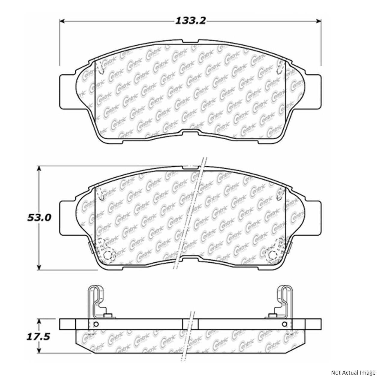 C-Tek Semi-Metallic Brake Pads with Shims  top view frsport 102.05620