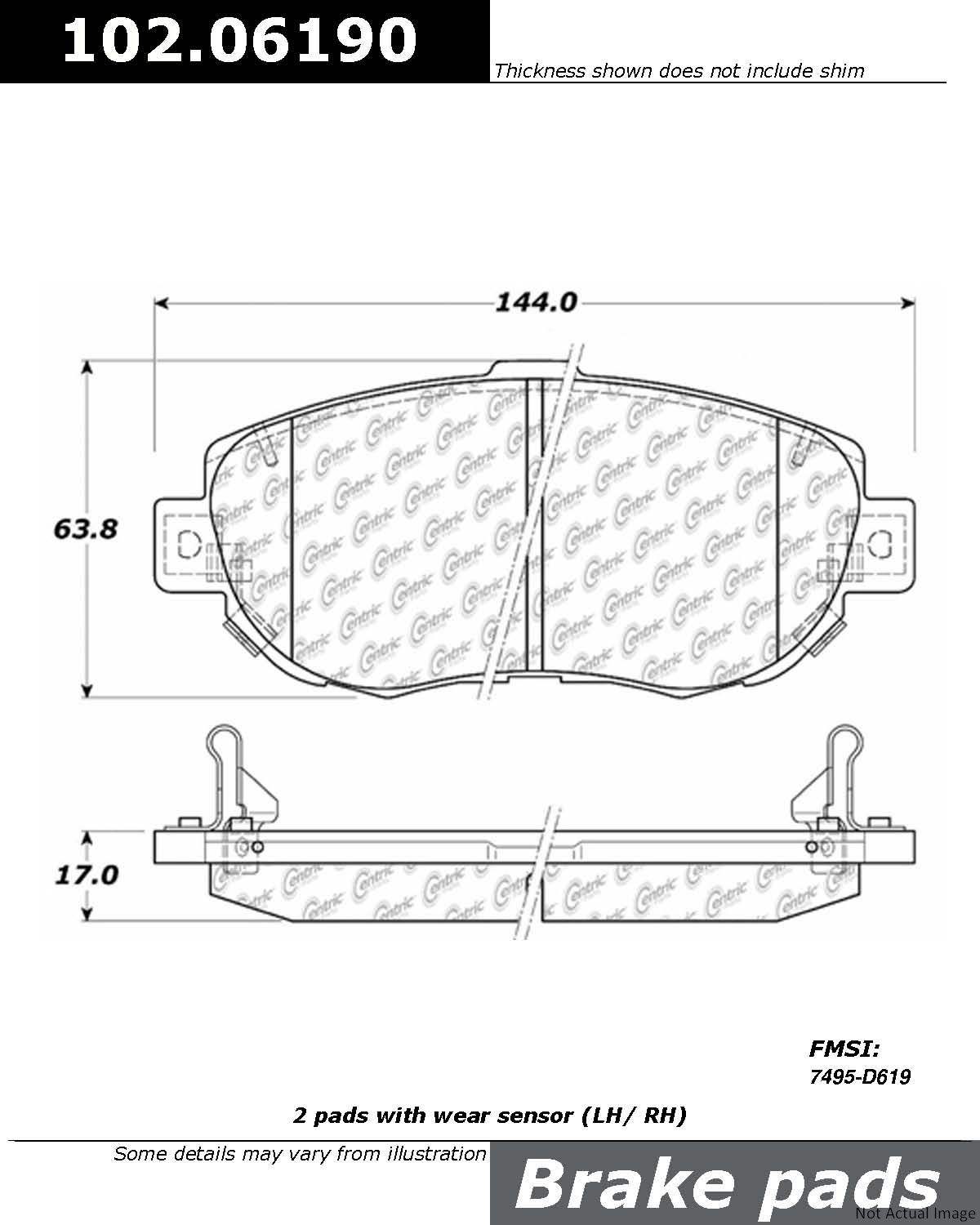 Stoptech Centric C-TEK Semi-Metallic Brake Pads w/Shims - Front 102.06190