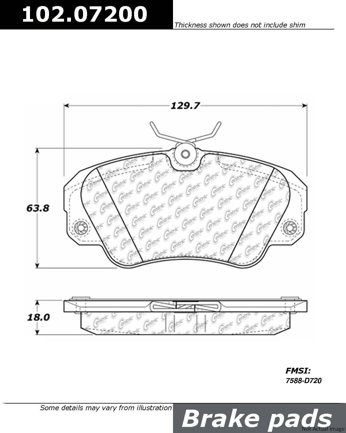 C-Tek Semi-Metallic Brake Pads with Shims  top view frsport 102.07200