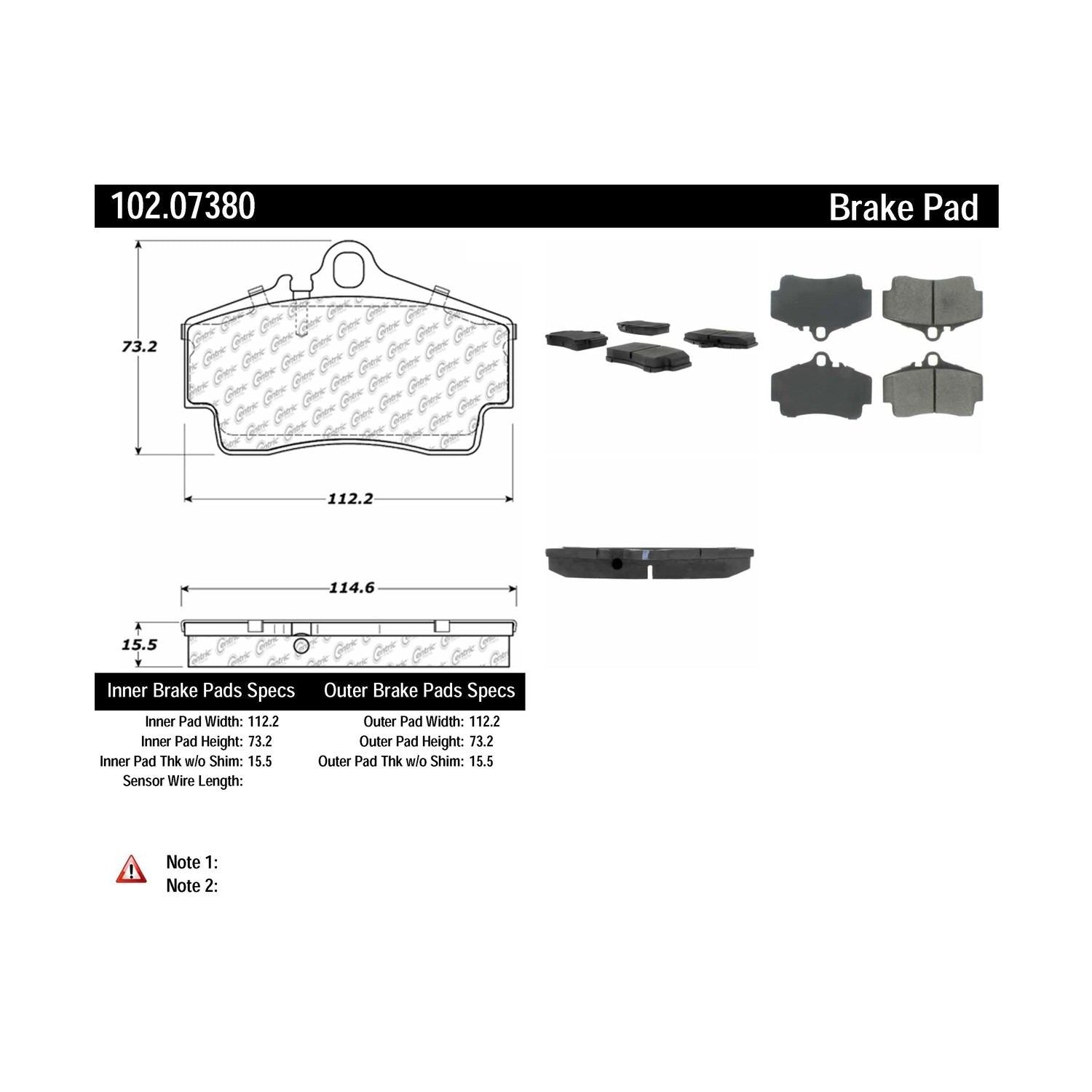 c-tek semi-metallic brake pads with shims  frsport 102.07380