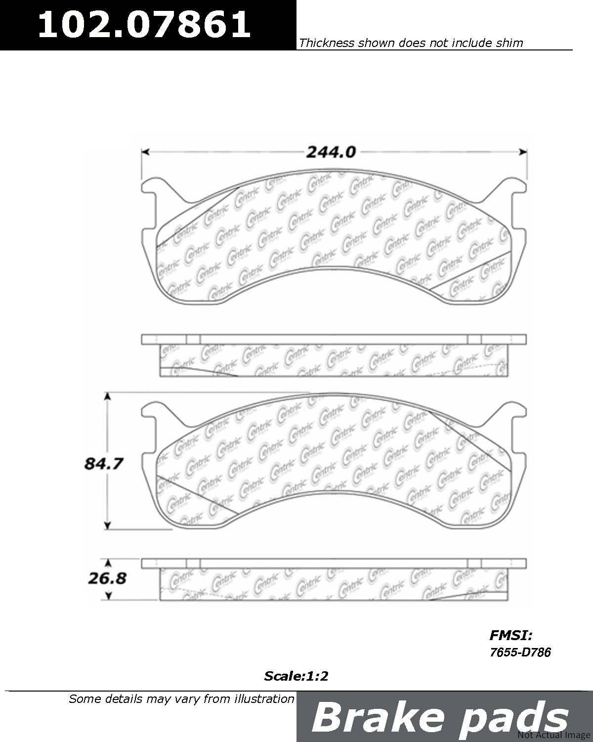 Stoptech Centric C-TEK Semi-Metallic Brake Pads w/Shims - Front/Rear 102.07861